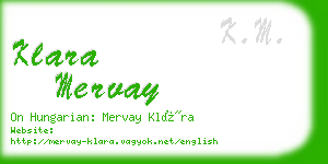 klara mervay business card